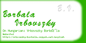 borbala vrbovszky business card